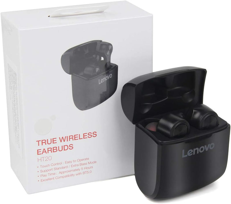 Lenovo HT20 In Ear Bluetooth Kopfhörer Kabellose Ohrhörer mit Premium Klangprofil mit intensivem Bas