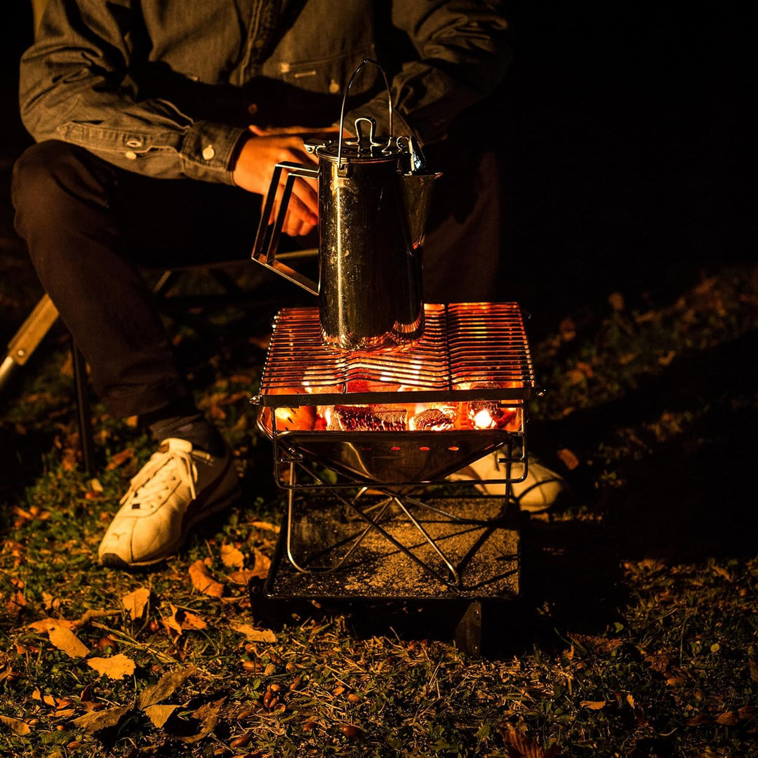 Snow Peak Pack & Carry Fireplace, kleine, Faltbare und tragbare Feuerstelle aus Edelstahl, für Campi