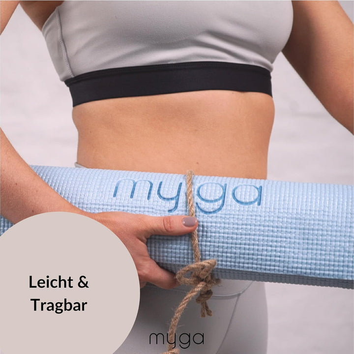 Myga Einsteiger-Yogamatte | Rutschfest & Leicht zu tragen – 4 mm Dicke | Ideal für Yoga, Pilates, Me