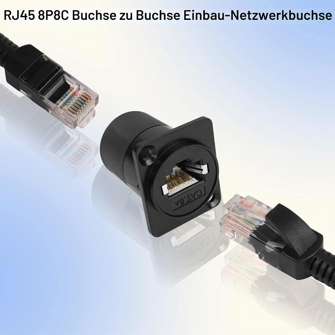 QIANRENON RJ45 Panel Montage Adapter Geschirmt RJ45 8P8C Buchse auf Buchse Netzwerk Steckverbinder C