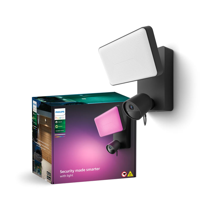 Philips Hue Secure Flood Light w/C EU, 16 Mio. Farben + Weisstöne mit Kamera 16 Mio. Farben + Weisst