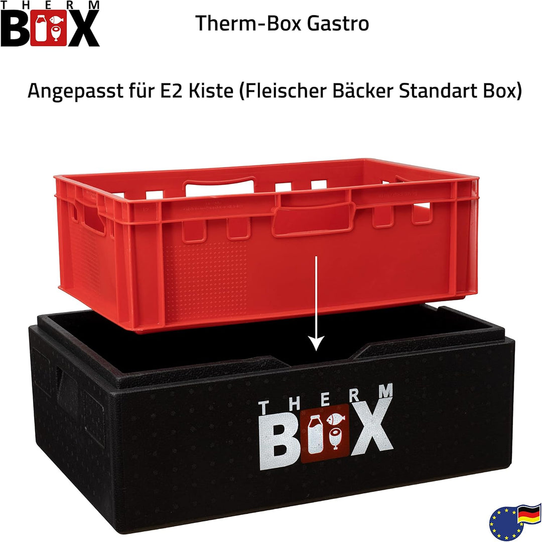 THERM BOX Profibox B53 für E2 Kisten 53 Liter Innen: 62,5x42,5x22cm Styroporbox Thermobox Warmhalteb