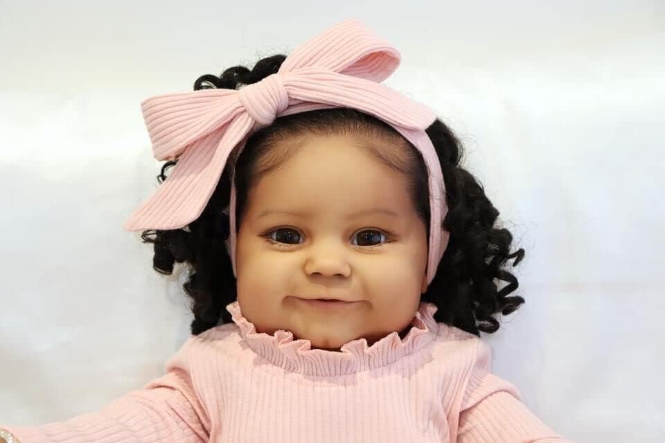 Zero pam Reborn Baby Mädchen 24 Zoll Dunkelhäutige Silikon Babypuppe Wie Echtes Baby Gewichtet Leben