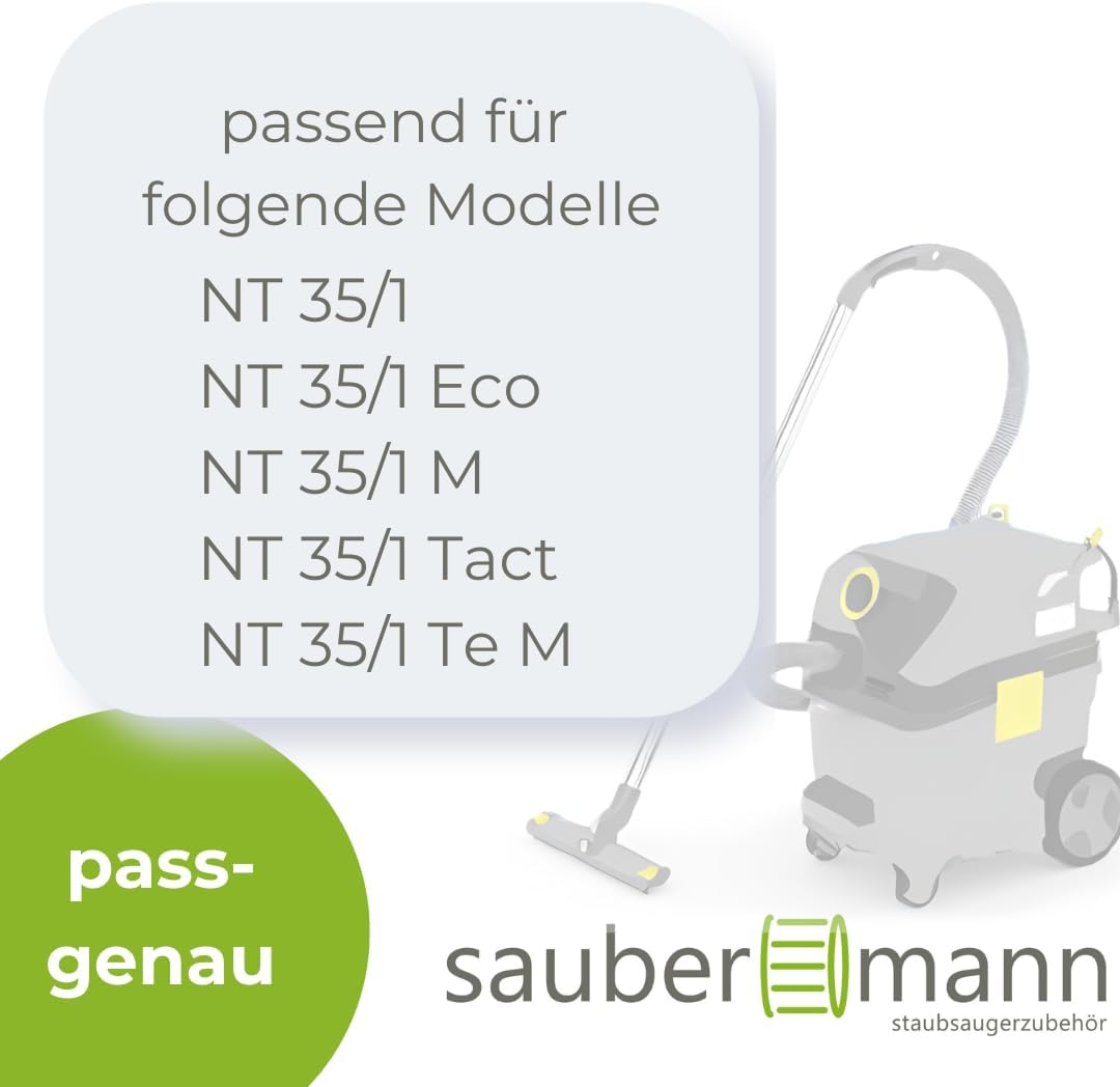 Set: 1x Filter + 10x Vliesbeutel für Kärcher NT 35/1 Eco/M/Tact/Te/Te M - Staubfilter + Staubsaugerb