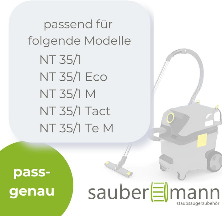 Set: 1x Filter + 10x Vliesbeutel für Kärcher NT 35/1 Eco/M/Tact/Te/Te M - Staubfilter + Staubsaugerb