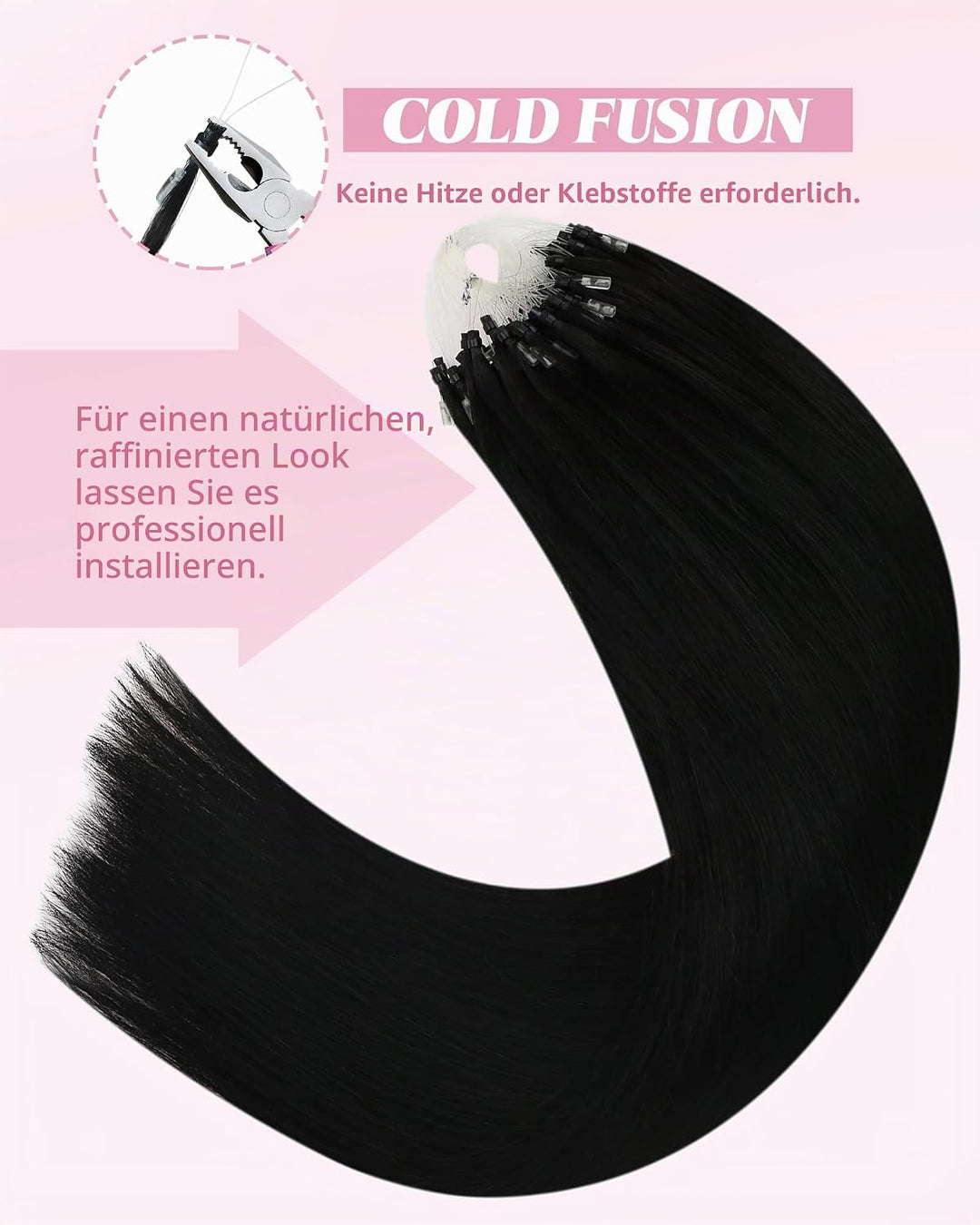YoungSee Echthaar Extensions Microring Schwarz Microring Extensions Echthaar 1g Schwarz Micro Ringe