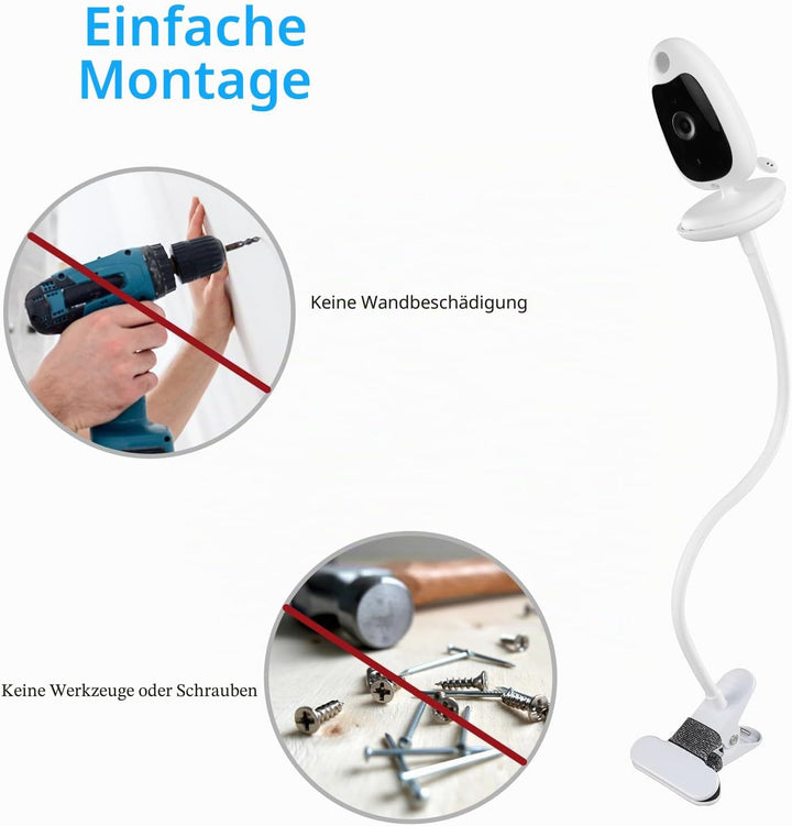 HOLACA Babyphone Halterung für BOIFUN Babyphone mit Kamera 2,4 Ghz, Flexibler Ständer Kompatibel mit