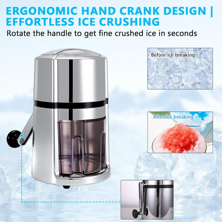 Tragbarer Eiszerkleinerer, Handheld Eiscrusher, Manuell Ice Crusher, Crushed Eismaschine mit Edelsta