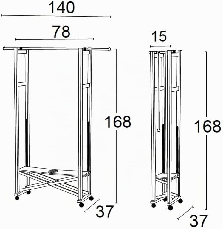 Arredamenti Italia Garderobe ELIOS, Holz - Klappbar - Ausziehbar - Farbe: Kirsche Holz AR-It il Cuor