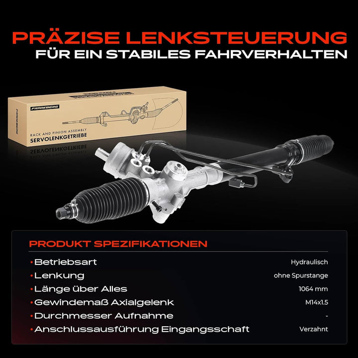 Frankberg Lenkgetriebe Servolenkgetriebe Hydraulisch für Linkslenker Kompatibel mit A6 4B2 C5 1.8L-4