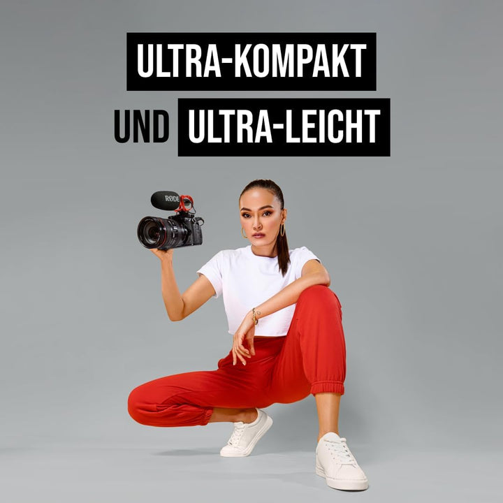 RØDE VideoMic GO II Ultra-kompaktes On-Camera Richtrohrmikrofon mit 3,5-mm- und USB-Ausgängen für Fi