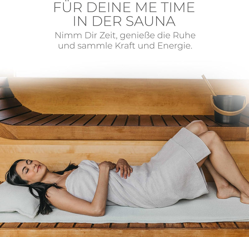 SAUNASOFA® Sauna-Kissen hitzebeständig & waschbar | Made in EU aus Bio-Baumwolle | Sauna-Zubehör für