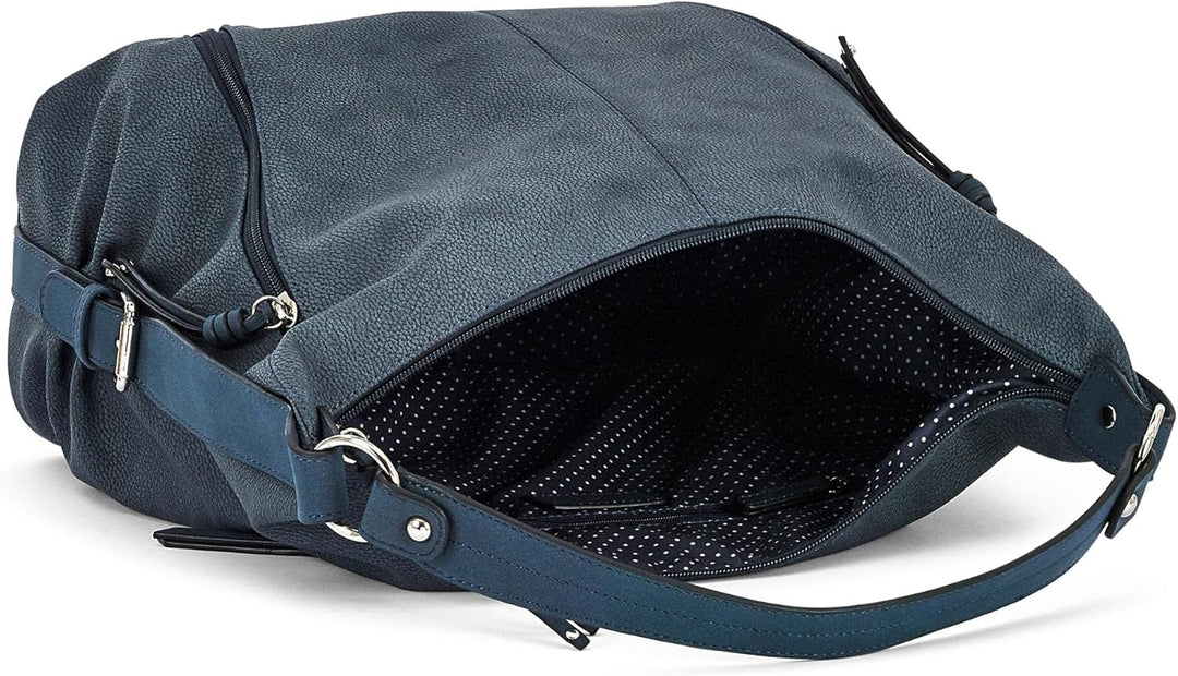 TOM TAILOR bags Caia Damen Hobo Bag Schultertasche 37 x 14 x 30 Dark Blue, 37 x 14 x 30 Dark Blue