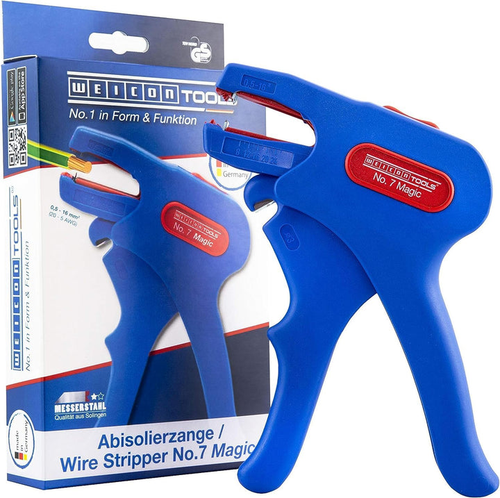 WEICON TOOLS Abisolierzange No. 7 Magic | für gängige flexible & massive Leiter von 0,5-16 mm² | ide