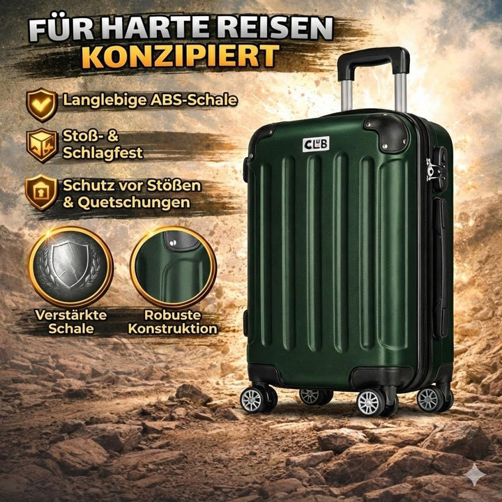 POSH Koffer mittelgross aus ABS - Leichter Hartschalen Trolley 65x45x25 cm - Reisekoffer 62L mit Zah