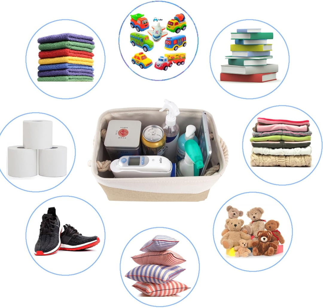 Mangata aufbewahrungskorb Stoff 4Pcs, Kleine aufbewahrungsbox Schrank, Korb aufbewahrung Stoff mit S