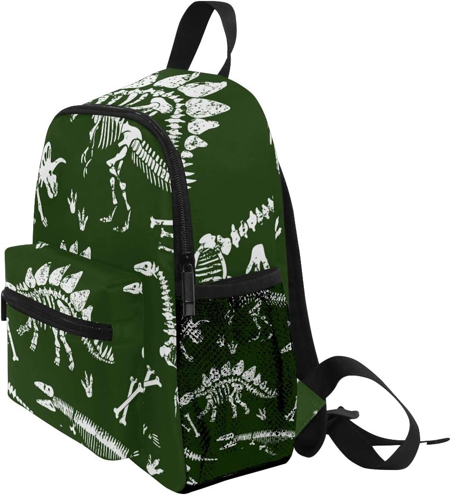 Kinderrucksack T-Rex Dinosaurier Skelett Grün Kindergarten Vorschule Tasche für Kleinkind Mädchen Ju