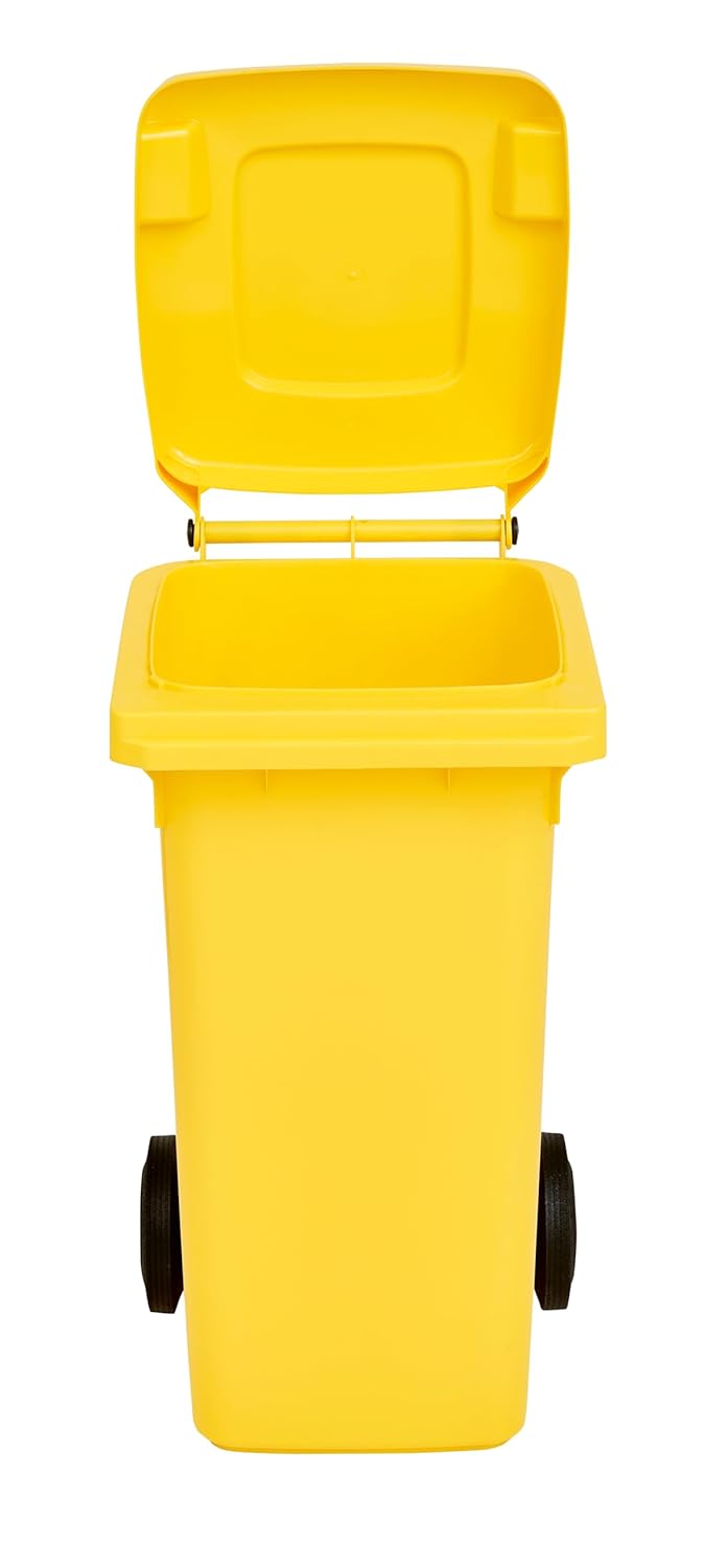 gardivo Mülltonne 120 Liter Abfalltonne Reststofftonne Mülleimer mit 2 geräuschlosen Rädern, Klappde