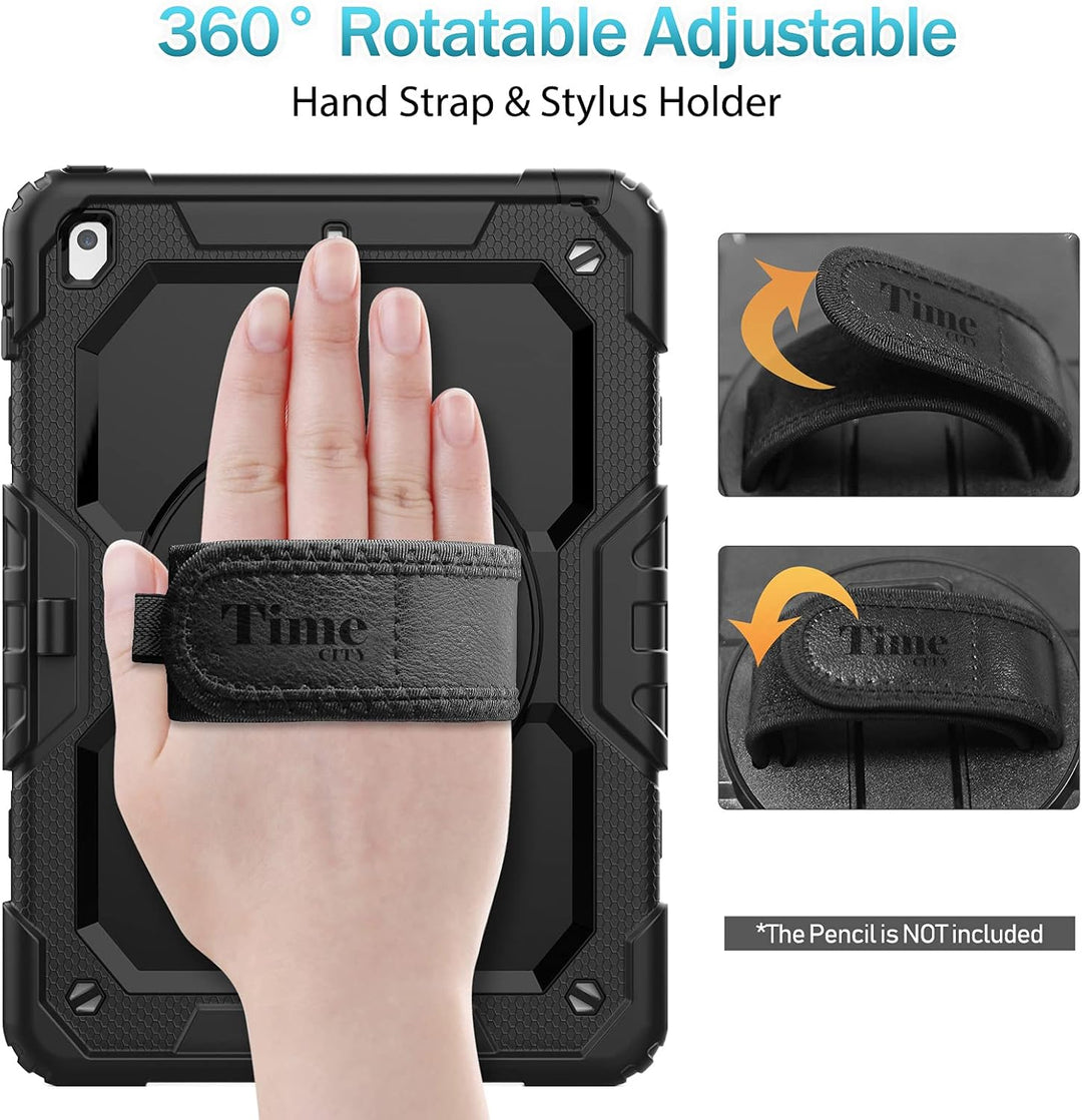 Timecity Hülle für iPad 9./8./7. Generation,iPad 10.2 Zoll Stossfest Robuste mit Displayschutz 360°-