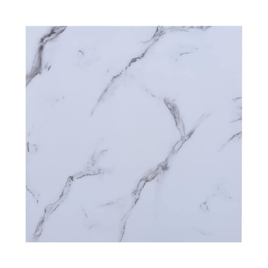 CasaXXl Glasplatte für Kaminofen und Tischplatte in 80x80cm Marmor Optik, Schutzplatte mit 6mm ESG S