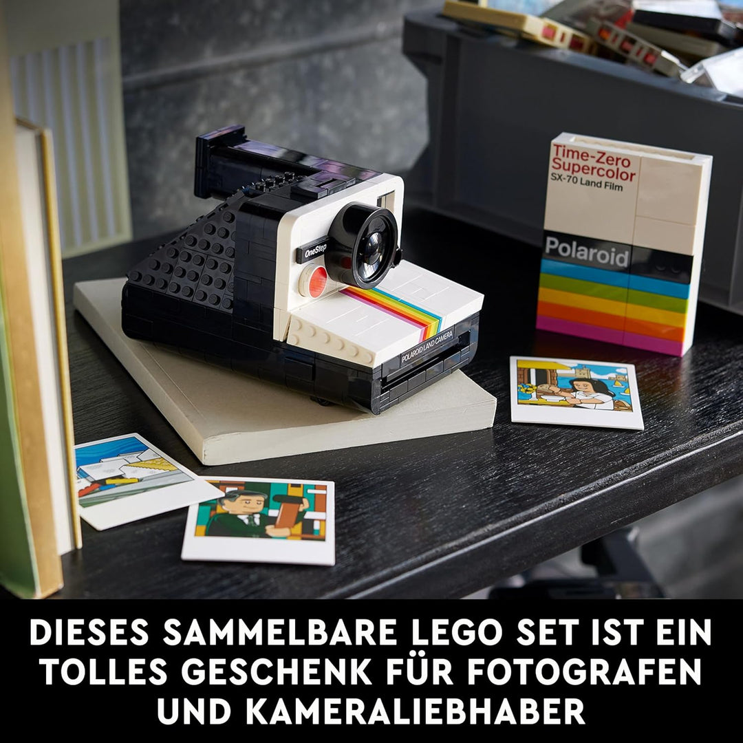 Lego Ideas Polaroid OneStep SX-70 Kamera-Set für Erwachsene, Sammlerstück mit authentischen Details,