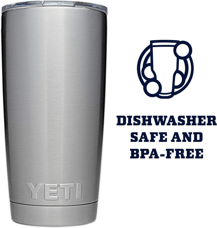 YETI Rambler Becher, 590 ml, Edelstahl, vakuumisoliert, mit MagSlider-Deckel Stainless Steel 20oz (5