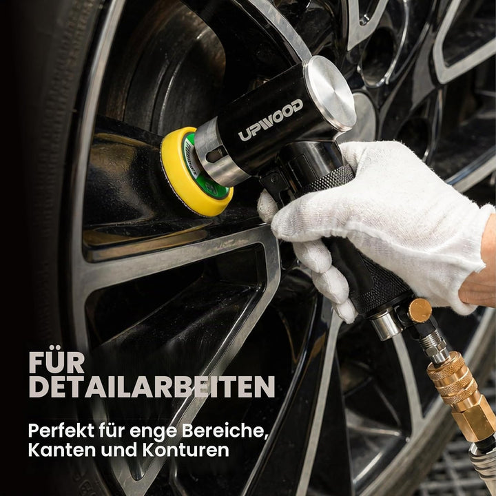 Mini Druckluft-Exzenterschleifer Set mit 2" (50 mm) und 3" (75 mm) Schleiftellern, Kompakter Pneumat