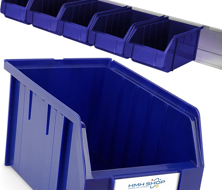 Stapelboxen der Grösse M 230x150x130mm für dein Kleinteilelager Sichtlagerkästen in 5 Farben Zubehör