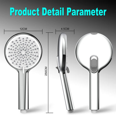 HONBOO Duschkopf mit Wasserstop, Grossem Brausekopf Dusche mit Duschkopf Absperrventil, Handbrause m