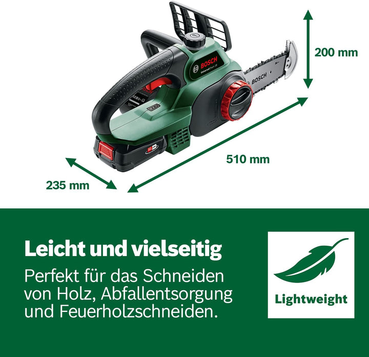 Bosch Home and Garden Akku Kettensäge Universalchain 18 (ohne Akku, 18 Volt System, im Karton) Grün,