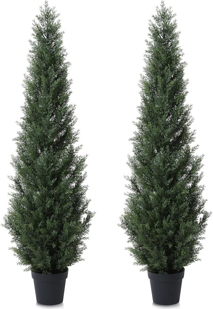 CROSOFMI Künstliche Pflanzen Gross Zedernbaum 155 cm Kunstpflanzen Wie Echt im Topf Plastik Fake Pla