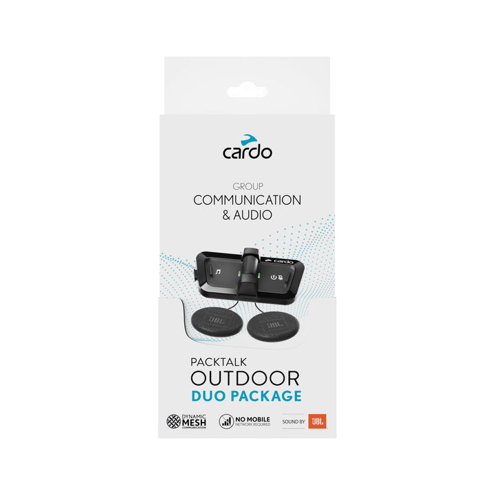 Cardo PACKTALK Outdoor Duo Pack, Helm-Kommunikationssystem, ideal für Ski, Snowboard und Radfahren (