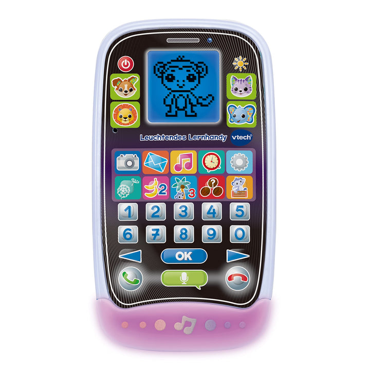 VTech Leuchtendes Lernhandy – Lerntelefon mit niedlichen Tierfreunden, spannenden Lernspielen, Liede