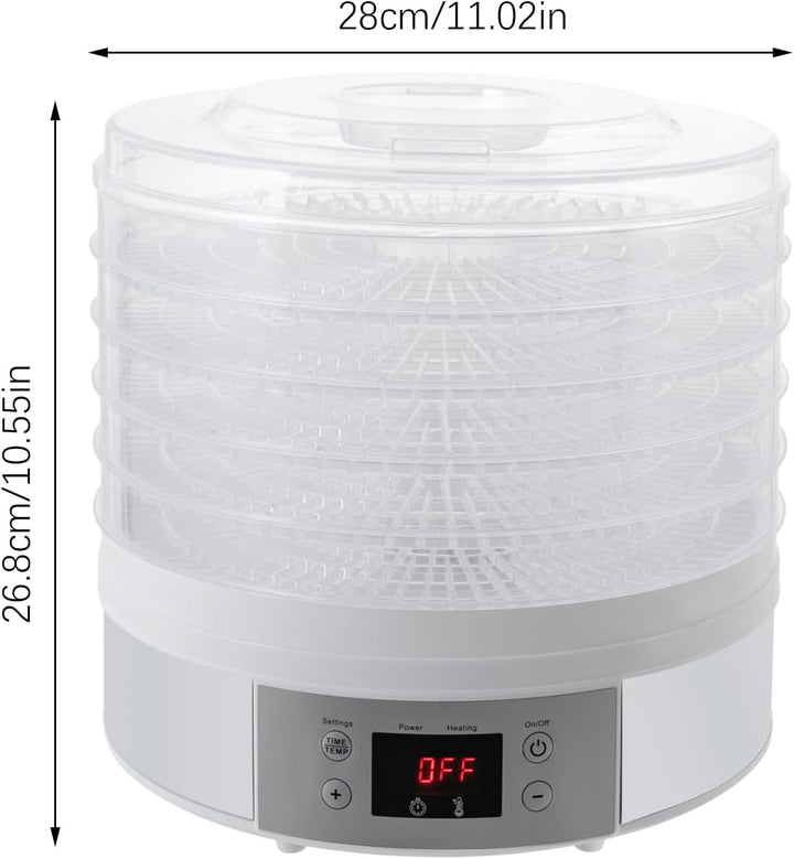HarBin-Star Dürrautomaten, Food Dehydrator mit 5 stapelbaren und herausnehmbaren Tabletts, Einstellb