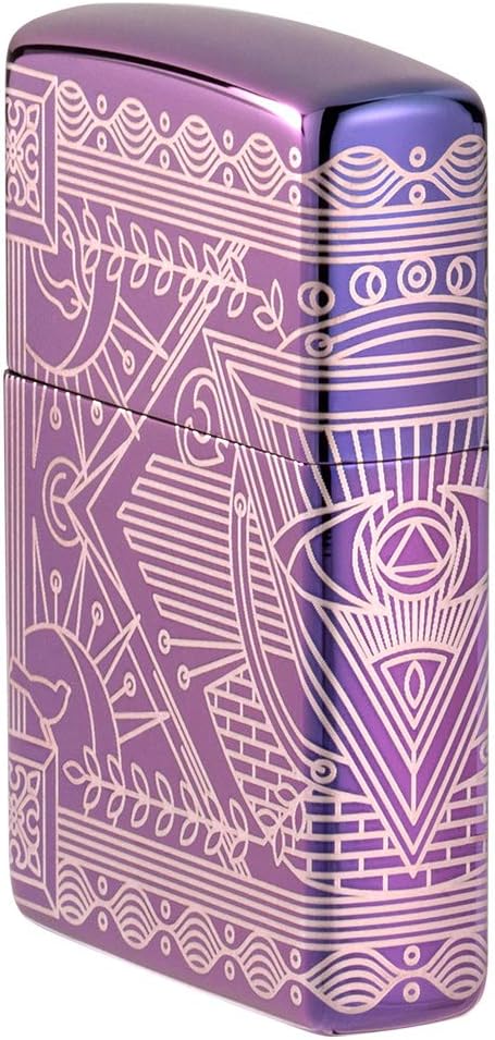 ZIPPO – Sturmfeuerzeug, Hyper Pastiche, 360° Laser Engraved, High Polish Purple, nachfüllbar, in hoc