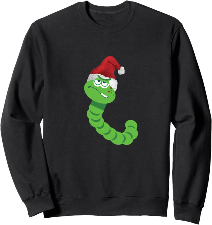 Wurm Mit Weihnachtsmütze - Kinder Sweatshirt