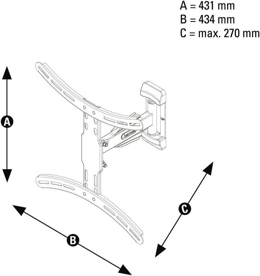 Hama TV-Wandhalterung Fullmotion, neigbar, schwenkbar (vollbeweglich), 81 bis 165 cm Diagonale (32 b