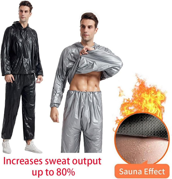 DawnBreak Sauna Sweat Suit for Women/Men with Hoodie Zipper Weight Loss Fitness Exercise Gym Workout