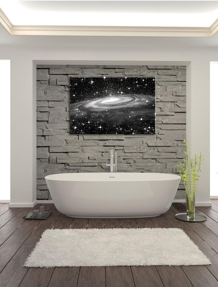 Pixxprint Spiralgalaxie im Weltall als Leinwandbild/Grösse: 100x70 / Wandbild/Kunstdruck/fertig besp