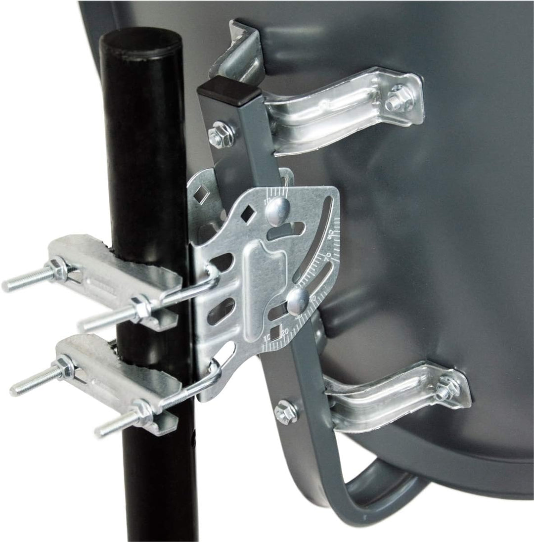 PremiumX Satelliten-Komplettanlage PXS45 Satelliten-Antenne 45cm Stahl Anthrazit Single LNB 2X F-Ste
