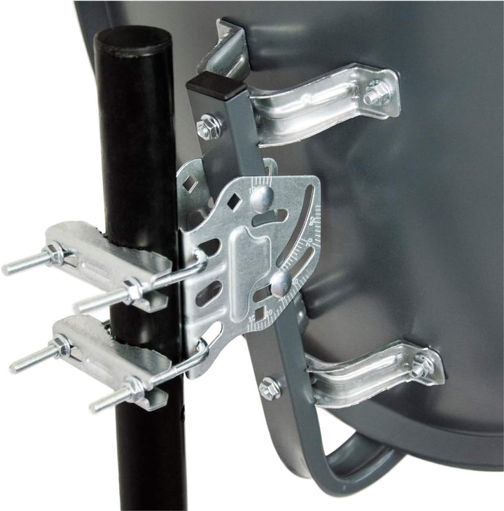 PremiumX Satelliten-Komplettanlage PXS45 Satelliten-Antenne 45cm Stahl Anthrazit Single LNB 2X F-Ste
