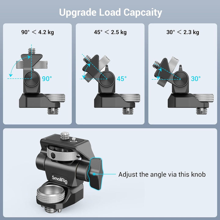 SMALLRIG Kamera Monitor Mount mit 3/8'' Schraube für ARRI-Style, 360° schwenkbarer und 180° neigbare