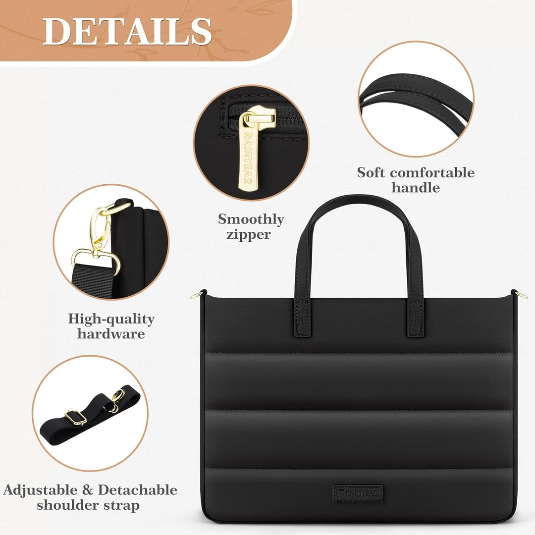 RAINYEAR 13-14 Zoll Damen Laptoptasche Aktentasche für Macbook Notebook Chromebook, Elegante Tasche