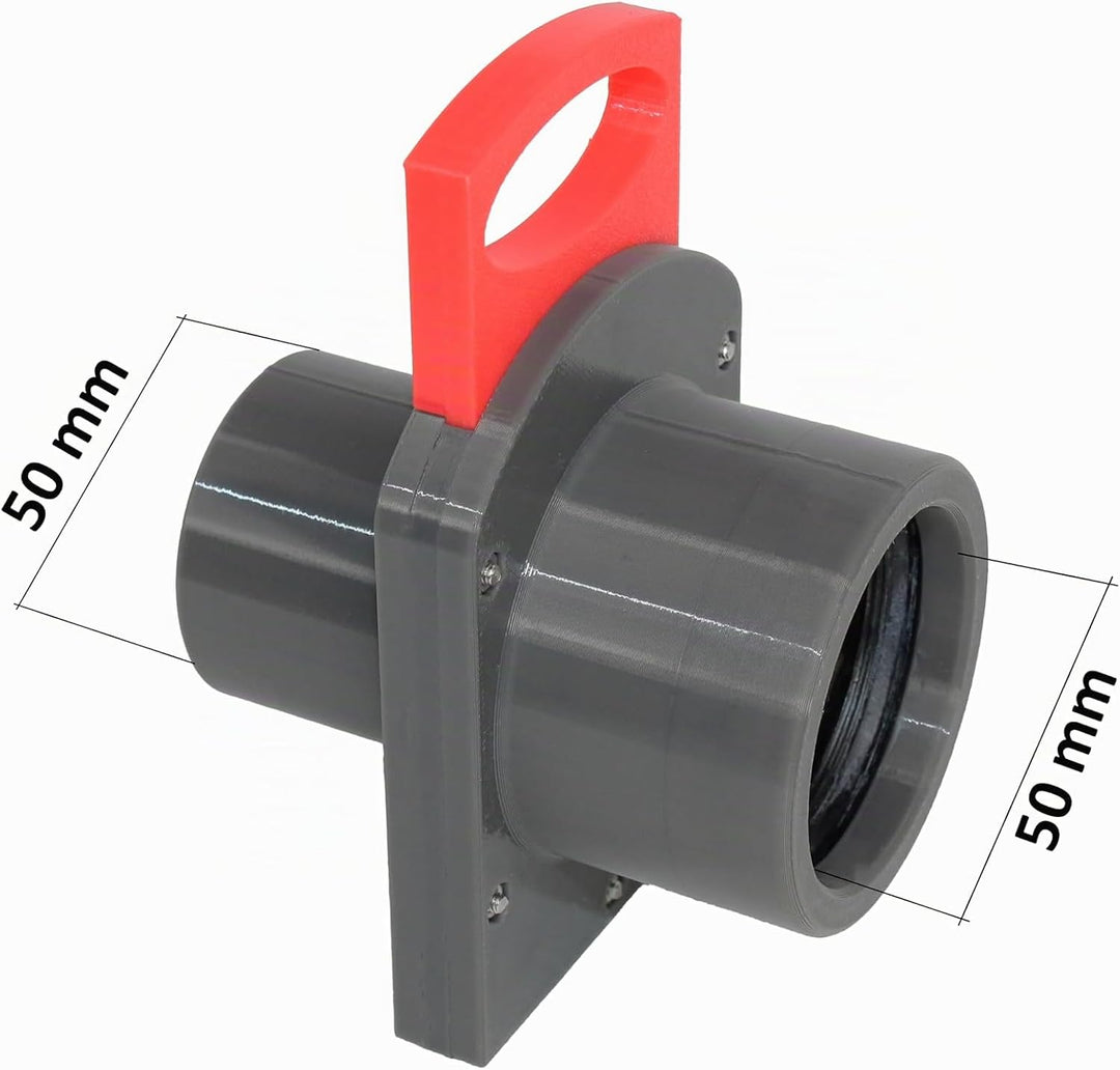GENERIC 2er Set - DN 50mm Luft-Absperrschieber mit Muffe | Blastgate | PETG | Werkstattabsaugung | A
