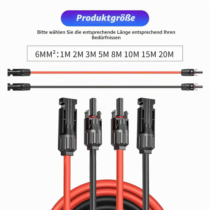 solarkable 6mm,Verlängerung 15M, Solarstecker Solarkabel Verlängerungskabel,pv Kabel 6mm2,IP67 Photo