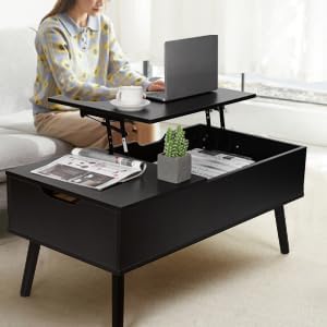VOWNER Couchtisch, Couchtisch Höhenverstellbarer, Ausziehbarer, Versenkbarer Wohnzimmertisch, Separa