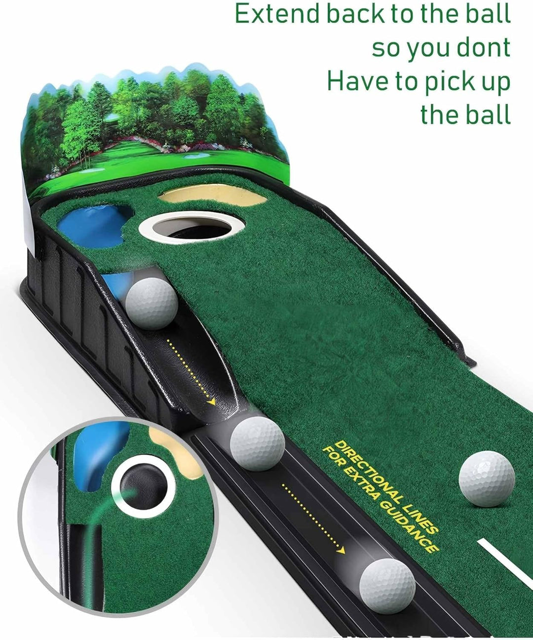 275x35CM Indoor-Golfmatte – Professioneller Übungsrasen für Zuhause, Büro und Garten | rutschfeste G