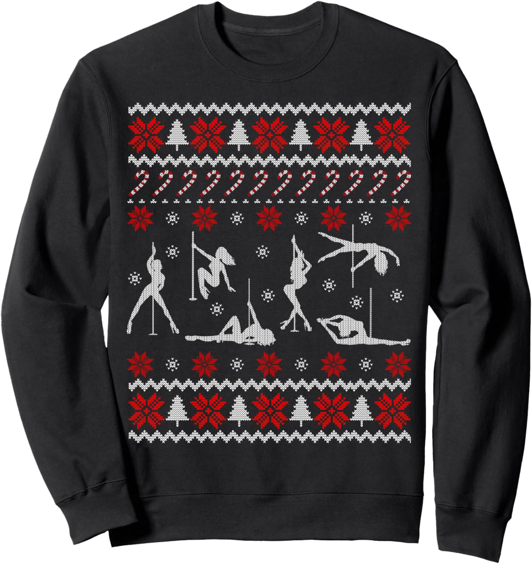 Funny Pole Dance Ugly Christmas Sweater Dancing Xmas Gift Sweatshirt