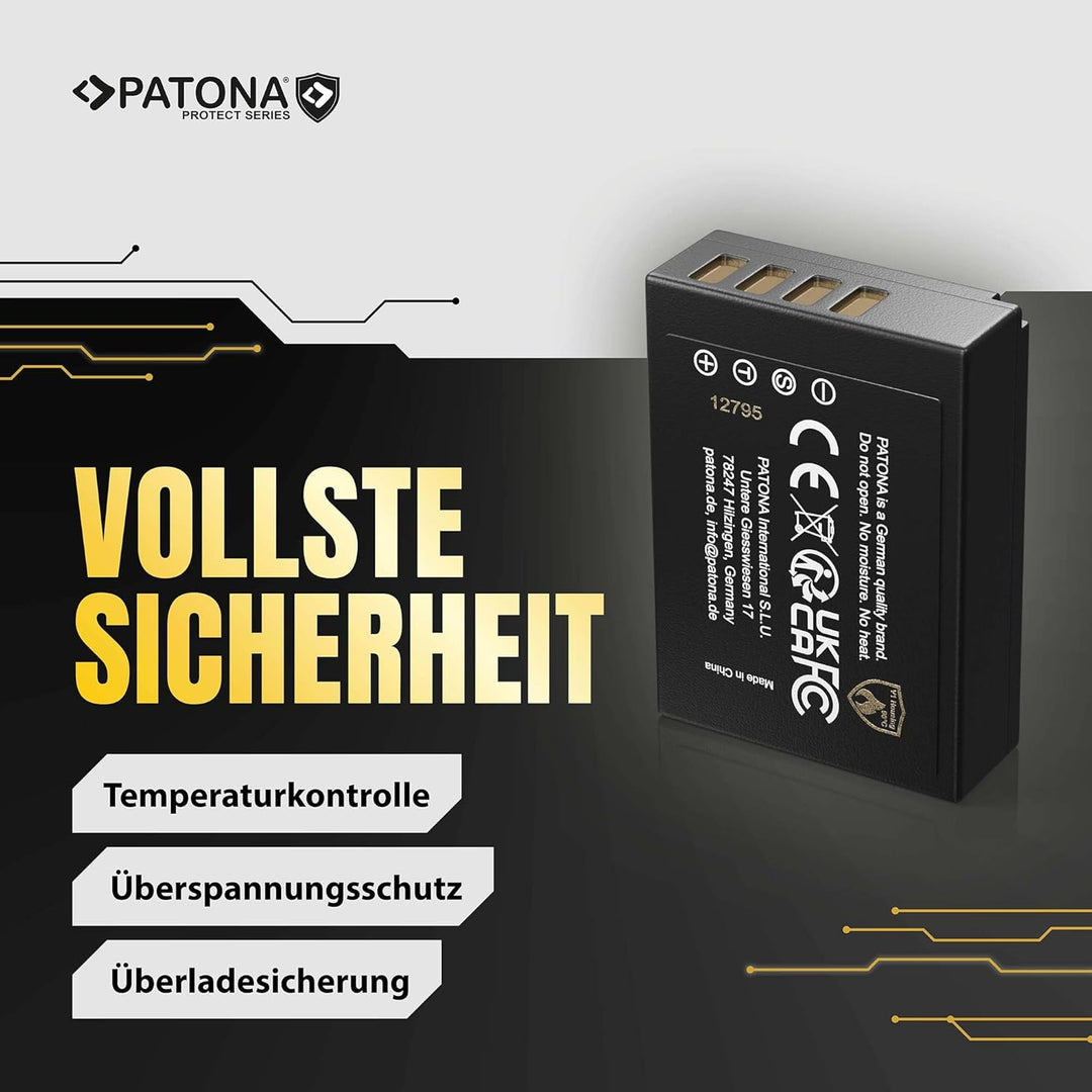 PATONA Protect NP-W126s NP-W126 Akku 2x (1140mAh) mit NTC-Sensor und V1 Gehäuse - ohne Verwendungsei