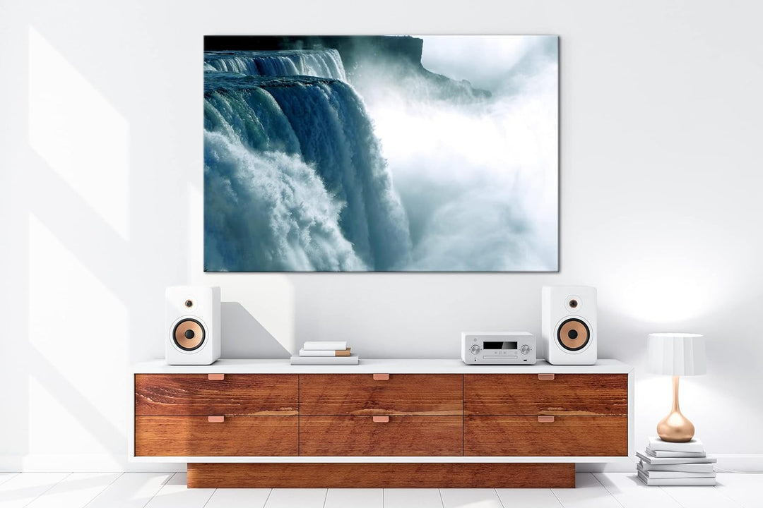 deyoli atemberaubende Niagarafälle im Format: 100x70 als Leinwandbild, Motiv fertig gerahmt auf Echt